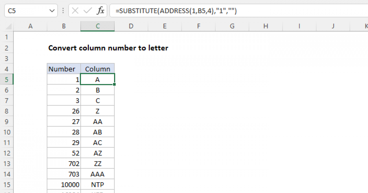 Excel Find Column Letter Based On Number